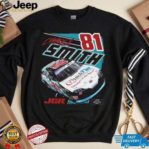 Joe Gibbs Racing Team Collection Black Chandler Smith Quick Tie Car T Shirt