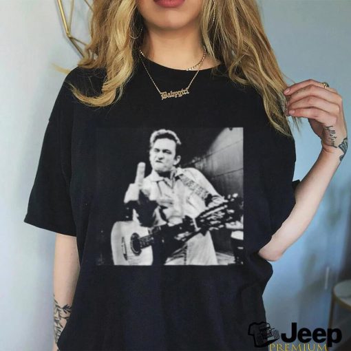 Johnny Cash Flipping off shirt