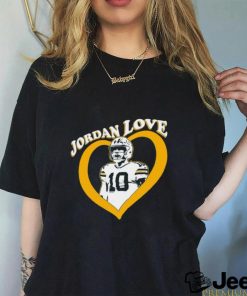 Jordan Love 10 Green Bay Packers heart shirt