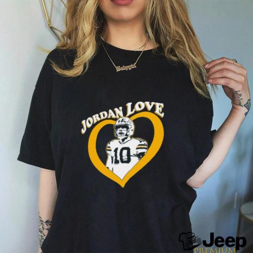 Jordan Love 10 Green Bay Packers heart shirt