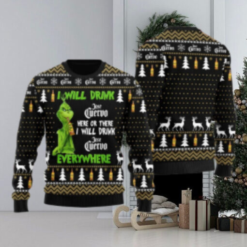 Jose Cuervo Grinch Will Drink Everywhere Ugly Sweater