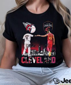 Jose Ramirez And Donovan Mitchell Cleveland Skyline Sports Teams Signatures Shirt