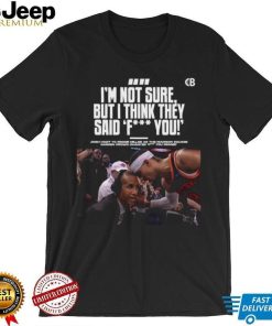 Josh hart to reggie miller as the madison I’m not sure but I think they said fuck you shirt