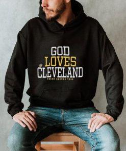 Julie Donuts Wearing God Loves Cleveland Fresh Brewed Shirt