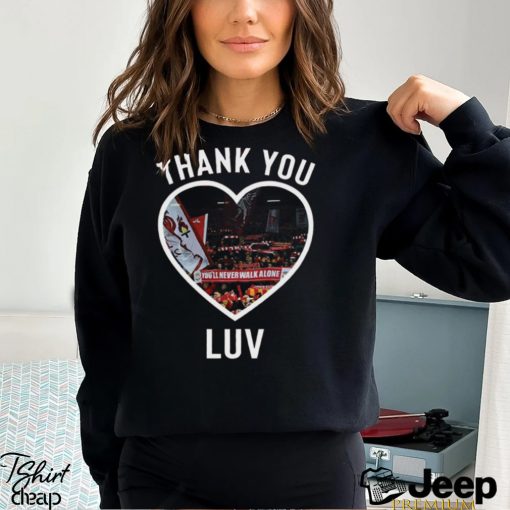 Jurgen Klopp Thank You Luv I’ll Never Walk Alone Again Shirt