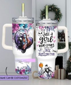 Just A Girl Loves Jack Skellington Tumbler, Jack And Sally Tumbler