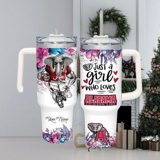 Just A Girl Who Loves Alabama Crimson Tide Customized 40 Oz Tumbler