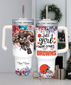 Just A Girl Who Loves Browns Customized 40 Oz Tumbler