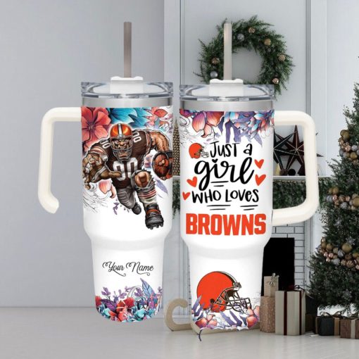 Just A Girl Who Loves Browns Customized 40 Oz Tumbler