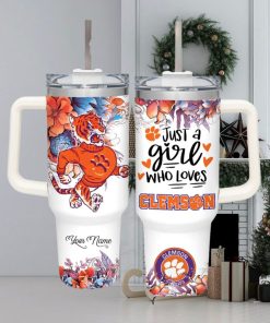 Just A Girl Who Loves Clemson Tigers Customized 40 Oz Tumbler