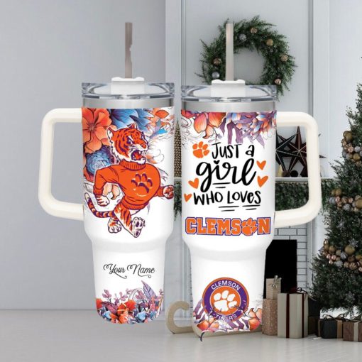 Just A Girl Who Loves Clemson Tigers Customized 40 Oz Tumbler