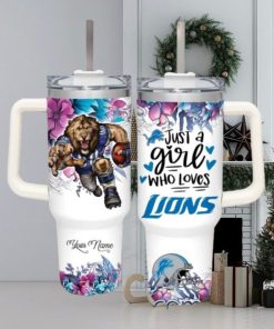 Just A Girl Who Loves Lions Customized 40 Oz Tumbler