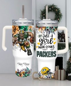 Just A Girl Who Loves Packers Customized 40 Oz Tumbler