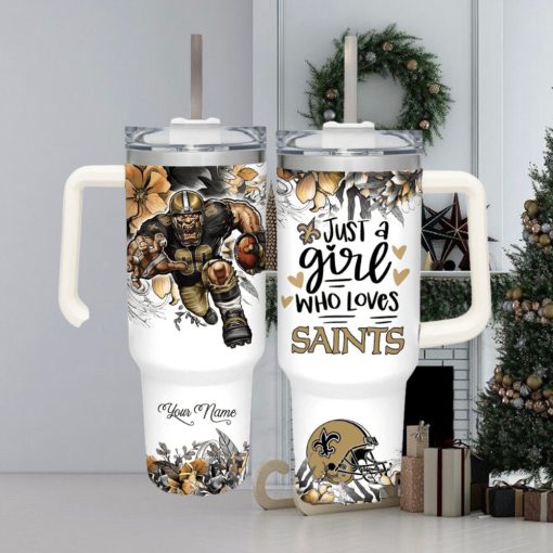 Just A Girl Who Loves Saints Customized 40 Oz Tumbler