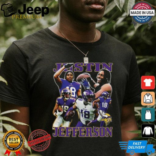 Justin Jefferson Retro Collage T Shirt