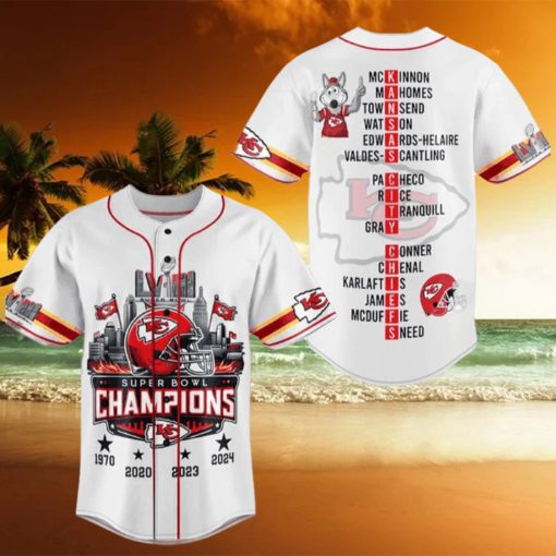 KC Chiefs Las Vegas Super Bowl LVIII Champions Baseball Jersey