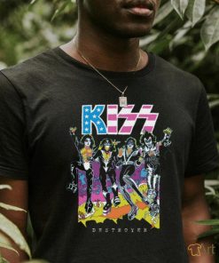 KISS Destroyer Flocked Blacklight Graphics Design T Shirt