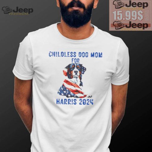 Kamala Harris 2024 Short Sleeve Tee Childless Dog Mom for Harris 2024 Shirt Dog Mom Election Top Patriotic Dog Mom Shirt