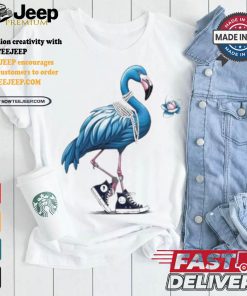 Kamala Harris Blue Flamingo Walking Madam President 2024 Lotus For Potus T shirt