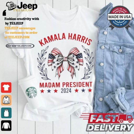 Kamala Harris For Madam President Election 2024 America Bow Voting For Harris T shrit