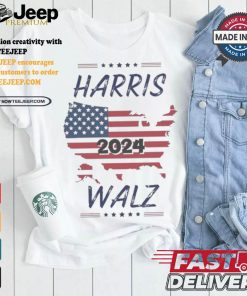 Kamala Harris Tim Walz 2024 Election America Map T shirt