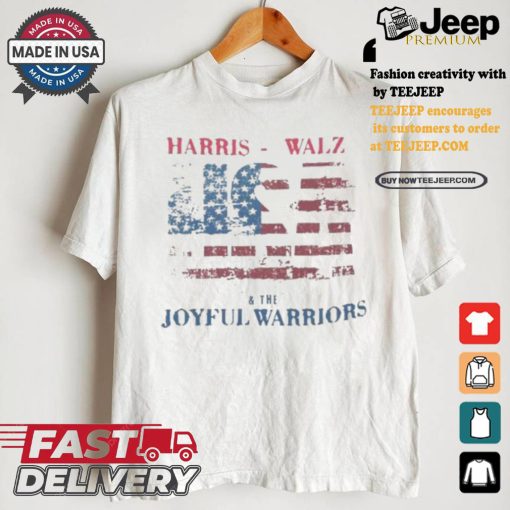 Kamala Harris Tim Walz Presidential Election 2024 USA The Joyful Warrior Flag T shirt