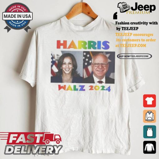 Kamala Harris Walz 2024 Rainbow Gaay Pride America President T shirt