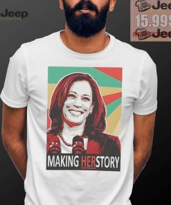 Kamala Harris making her story shirt