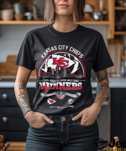 Kansas City Chiefs 2023 2024 AFC Super Wild Card Winners Skyline NFL Playoffs Divisional January 13 2024 At Arrowhead Stadium T Shirt