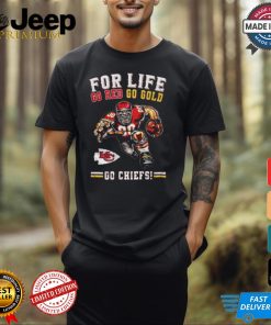 Kansas City Chiefs 2024 For Life Go Red Go Gold Go Chiefs Mascot Shirt