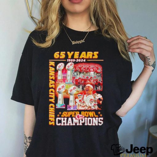 Kansas City Chiefs 4 X Super Bowl Champions 65 Years 1959 2024 graphic shirt