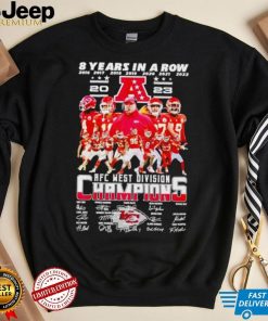 Kansas City Chiefs 8 years in a row 2023 AFC West Division Champions signatures shirt