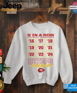 Kansas City Chiefs 9 in a row AFC West Division Championship shirt