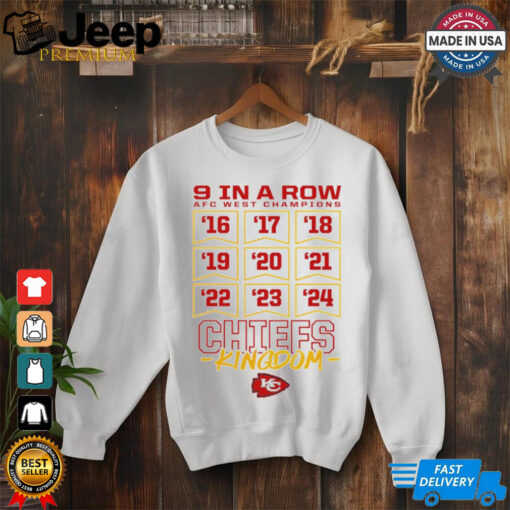 Kansas City Chiefs 9 in a row AFC West Division Championship shirt