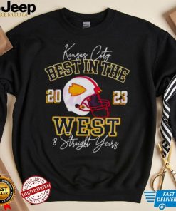 Kansas City Chiefs Best In The West 8 Straight Years Helmet 2023 Unisex Shirt