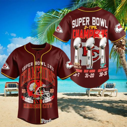 Kansas City Chiefs Classic Full Printed Baseball Jersey