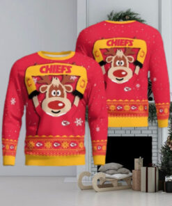 Kansas City Chiefs Cute Reindeer Ugly Christmas Sweater Christmas