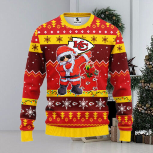 Kansas City Chiefs Dabbing Santa Claus Ugly Christmas Sweater