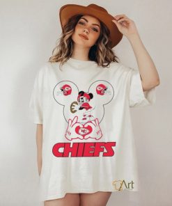 Kansas City Chiefs Football Mickey Mouse 2024 hand heart Shirt