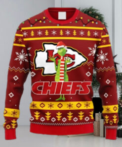 Kansas City Chiefs Funny Grinch Christmas Ugly Sweater