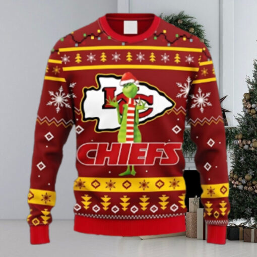 Kansas City Chiefs Funny Grinch Christmas Ugly Sweater