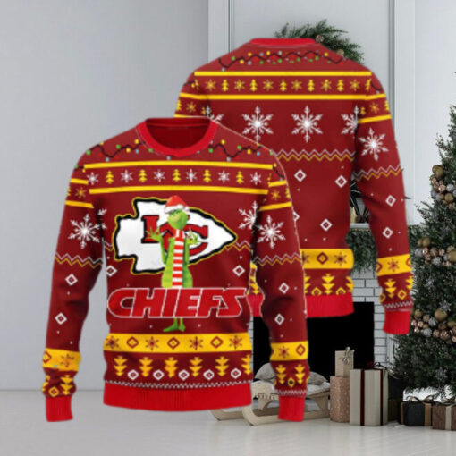 Kansas City Chiefs Funny Grinch NFL Ugly Christmas Sweater