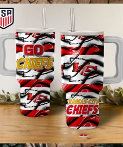 Kansas City Chiefs Go Chiefs Wavy Pattern Tumbler With Handle