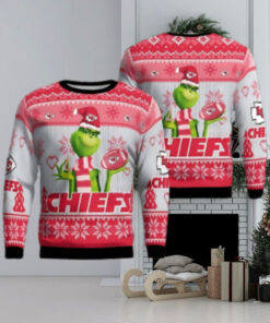 Kansas City Chiefs Grinch Snowflake Pattern Ugly Sweater Christmas