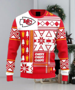 Kansas City Chiefs Holiday Geometry Ugly Christmas Sweater