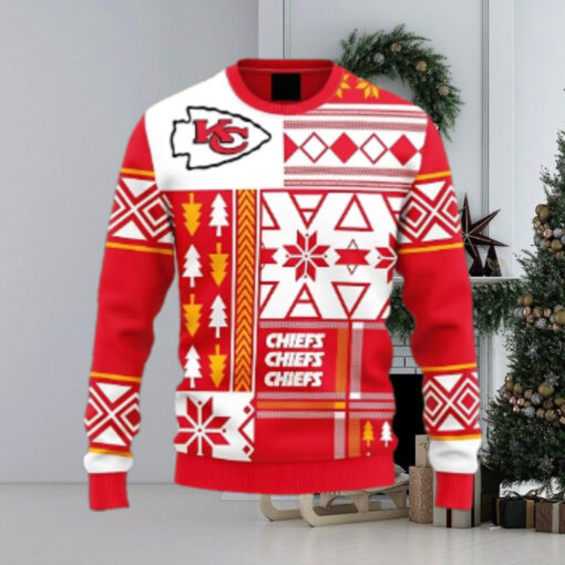 Kansas City Chiefs Holiday Geometry Ugly Christmas Sweater