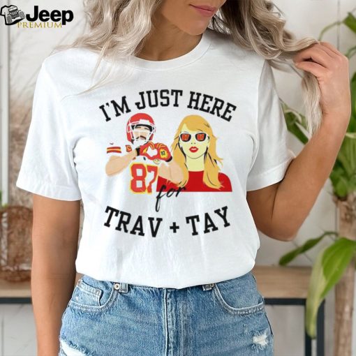 Kansas City Chiefs I’m just here for Travis Kelce and Taylor shirt