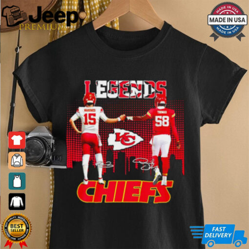 Kansas City Chiefs Mahomes and Thomas skyline shirt