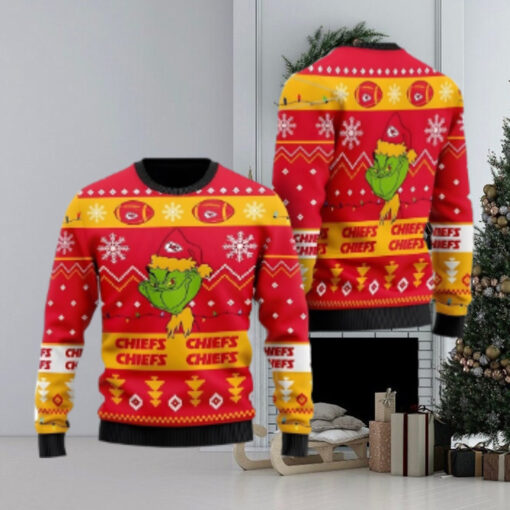 Kansas City Chiefs Merry Grinchmas Ugly Christmas Sweater