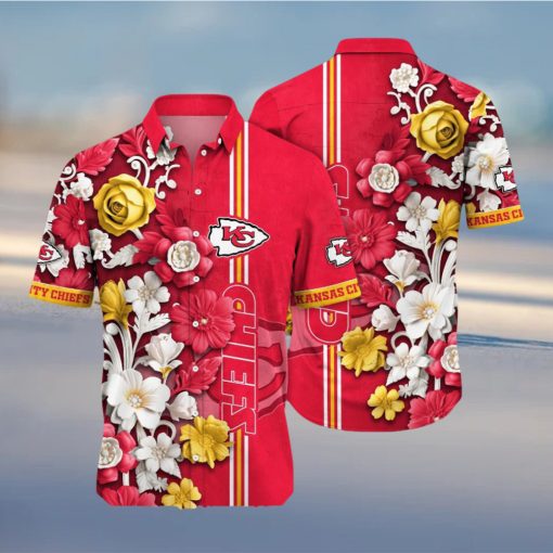 Kansas City Chiefs NFL Flower Summer Football Full Print 3D Hawaiian Shirt